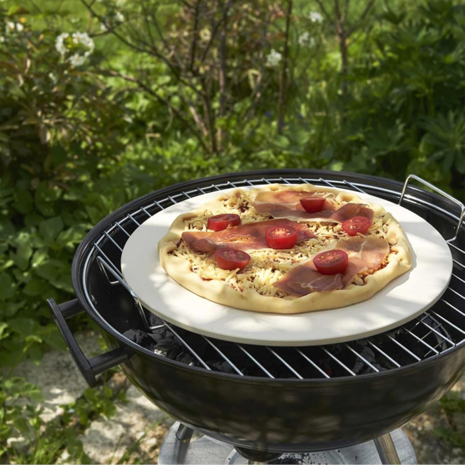 9'' Pizza Stone for Oven and Grill Round Baking Stone Heavy Duty Cordierite Pizza Cooking Pan for Indoor Electric