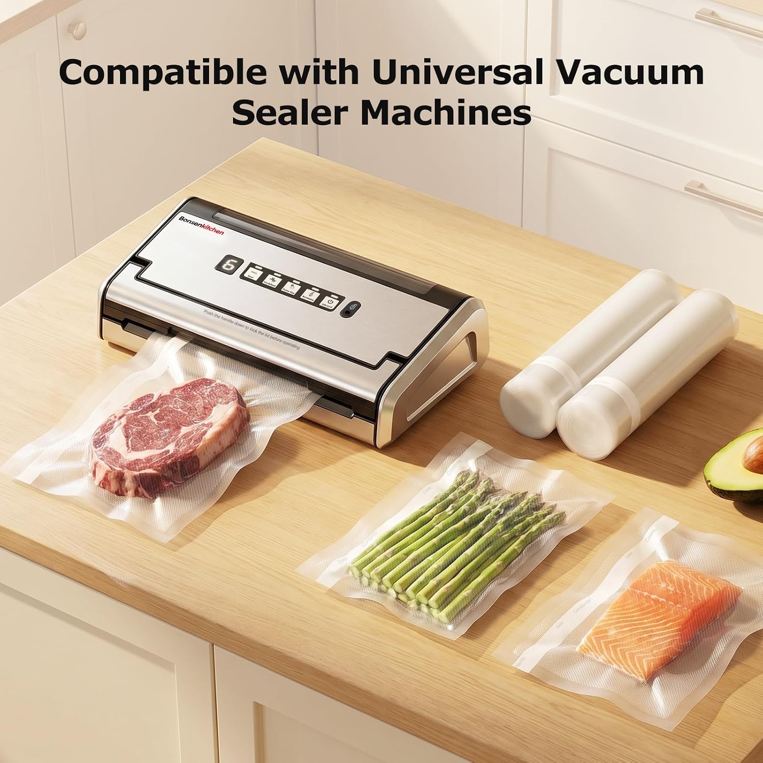 Vacuum Sealer Bags, 11" x 20' Rolls, 2 Pack