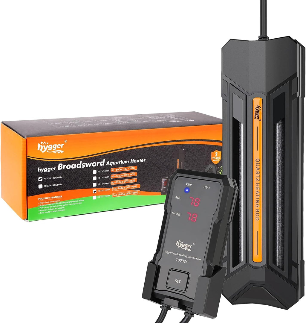 1000W Aquarium Heater with Controller, Adjustable & Submersible Fish Tank Heater with Digital Display Safety Triple