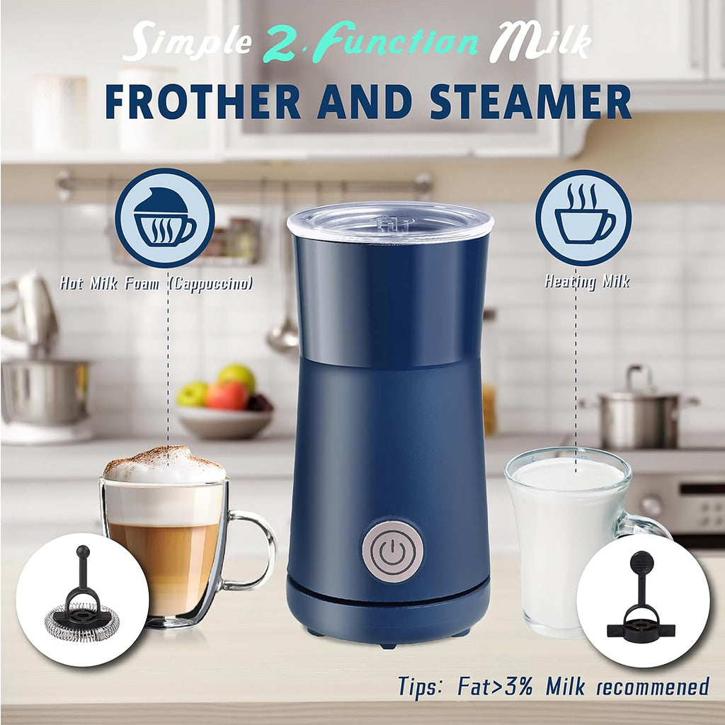 Milk Forther Simple Milk Frother and Steamer 2-in-1 Milk Steamer with Hot Milk Foam and Hot Milk for Latte