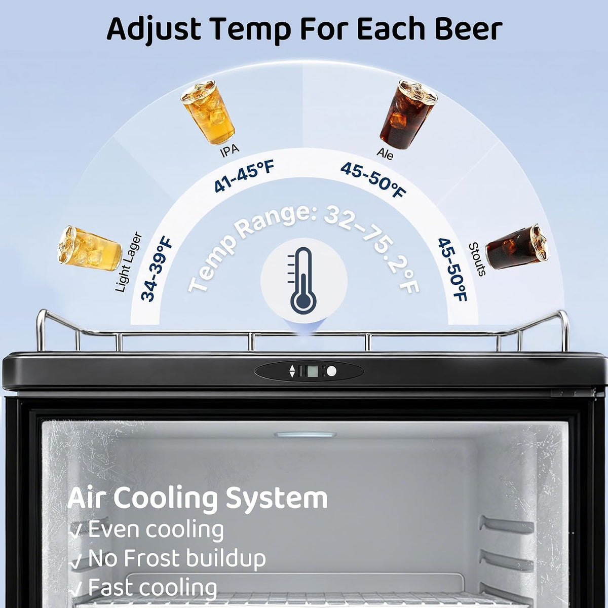 Commercial Draft Beer Kegerator, Keg Refrigerator for D System
