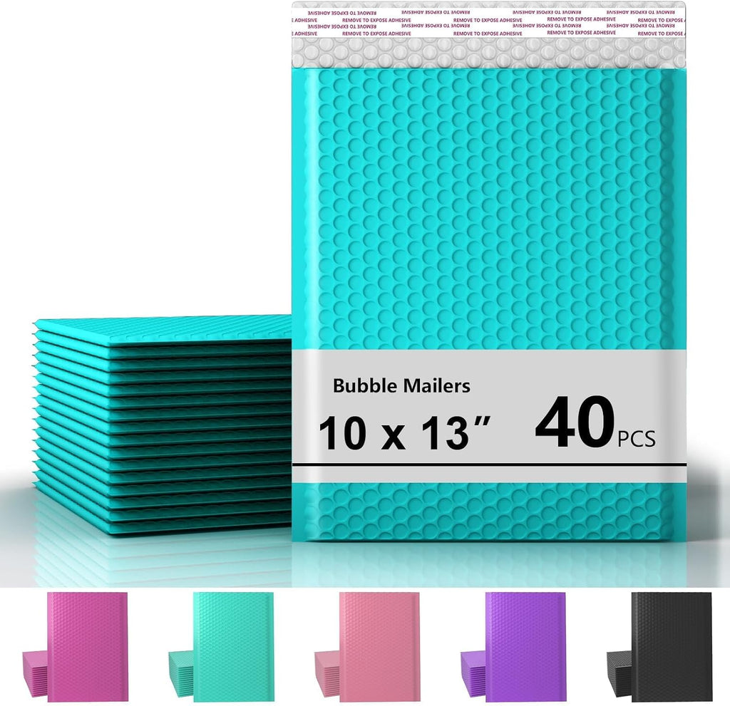 10 x 13 Inch Bubble Mailer 40 Pack, Waterproof Padded Envelopes