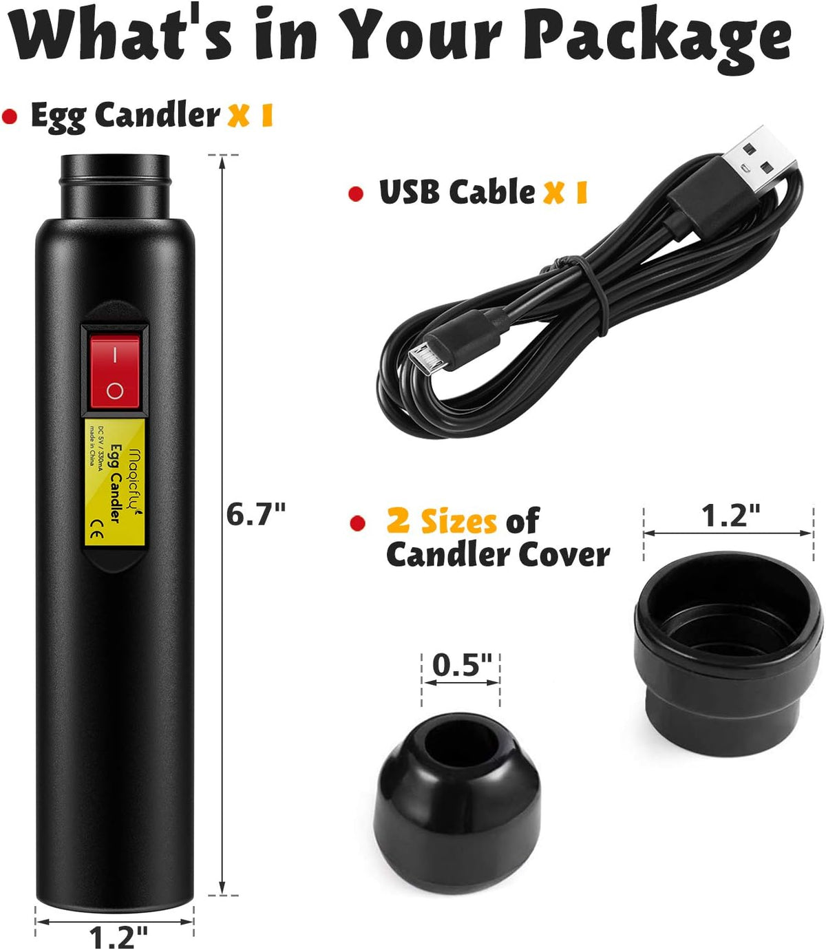 Rechargeable Egg Candler Tester for Monitoring Eggs Development, Bright Cool LED Light Candling Lamp