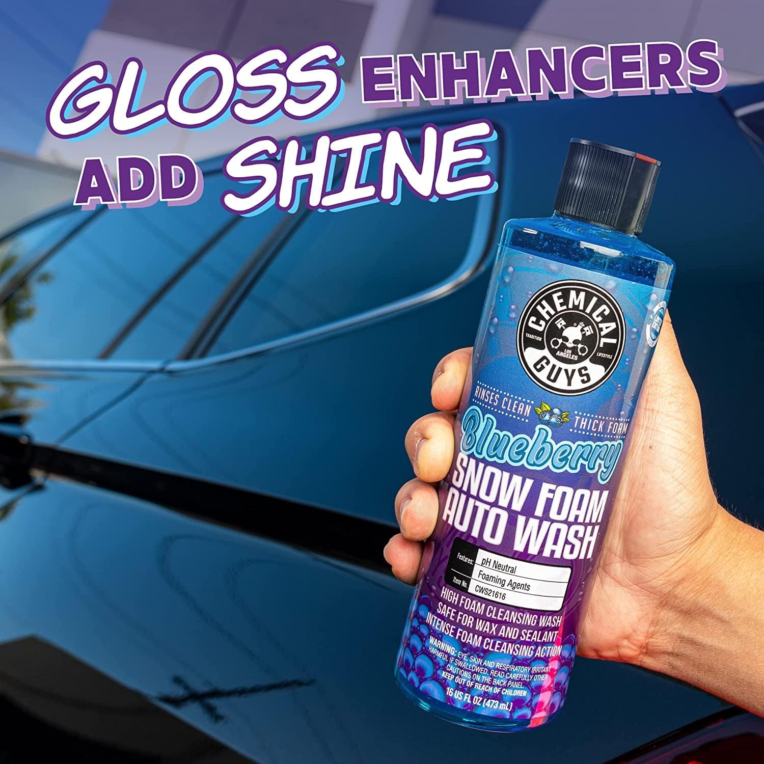 Big Mouth Foam Cannon & Blueberry Snow Foam Wash Soap Kit | Pressure-washer foam cannon paired with blueberry snow