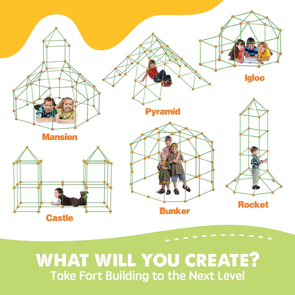 Fort Building Kit for Kids Ages 4-12, STEM Building Toy