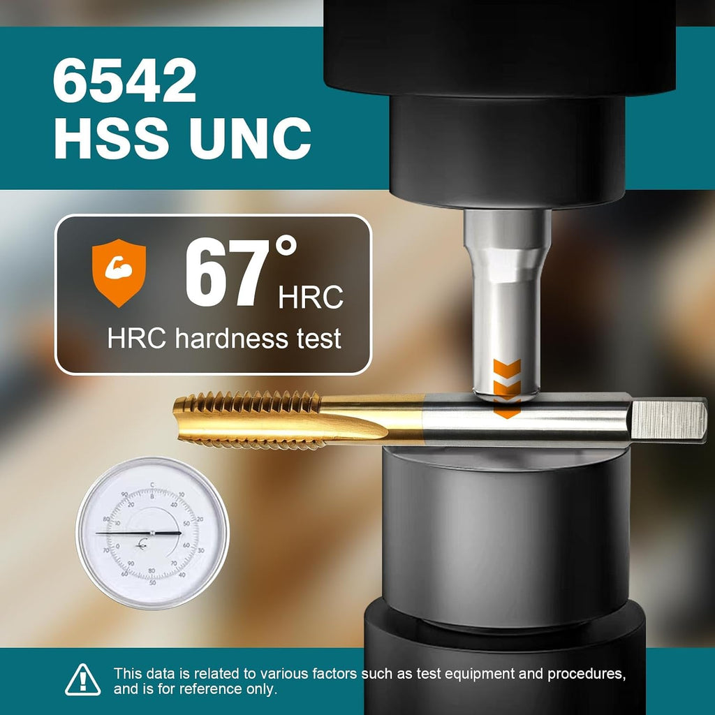 6 Pcs 1/4-20 UNC Thread Tap Set, M2 HSS Right Hand Thread Milling Tap
