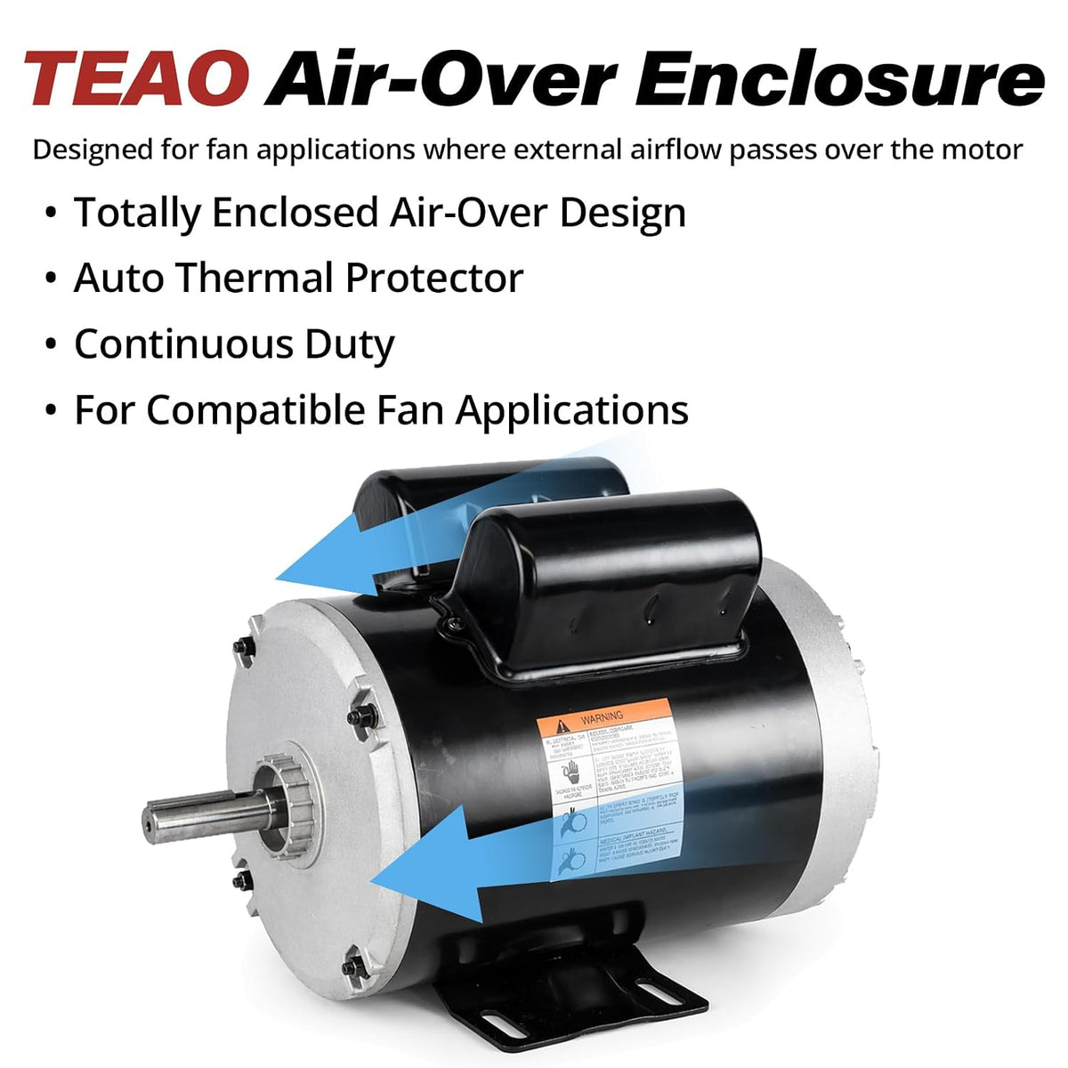 1 HP Farm Duty Electric Motor, 1725 RPM, 115/230V, 56 Frame, Fan Motor