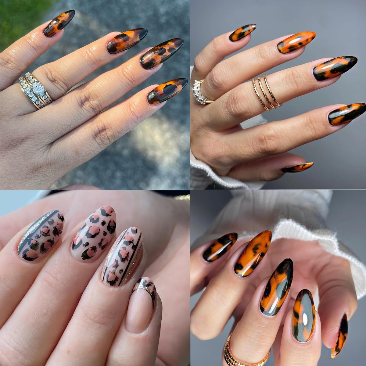 Leopard Print Nail Art Foils Transfer Stickers 10Pcs Leopard Snake Print Nail Foils Adhesive Decals Nail Supplies