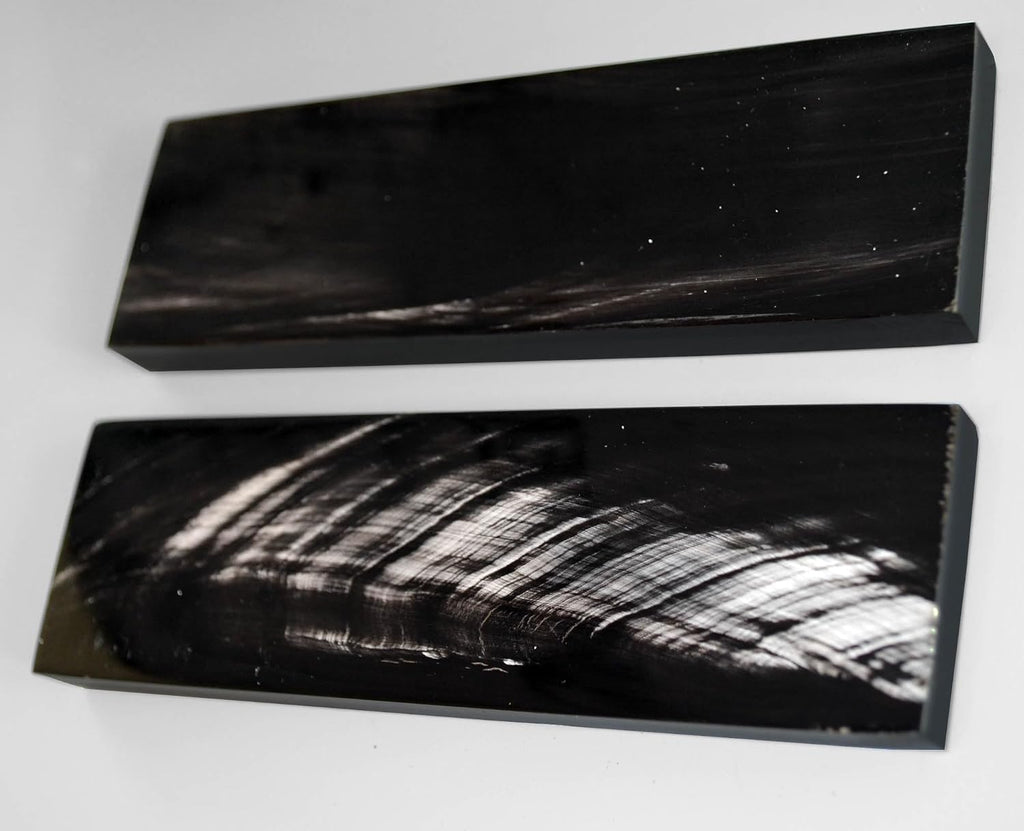Black Scales Handle Buffalo Horn Handles Knife Making Blanks Blades Knives Pair 5 inch for Custom Handles