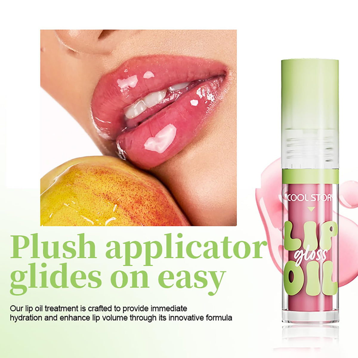 4 Pack Hydrating Glow Lip Oil Set, Moisturizing Lip Gloss, LIGHT