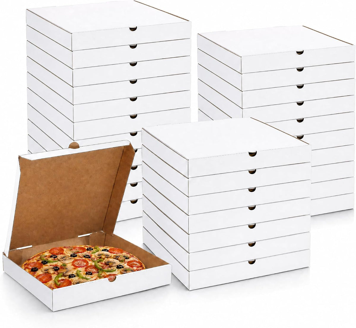 40 Pack Pizza Box 10"×10", White Pizza Box, Grease-Resistant Corrugated Pizza Boxes, Take Out Food Containers Packing