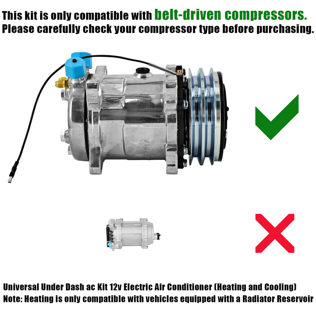 Universal 12V A/C Kit System 18000BTU Under Dash Air Conditioner
