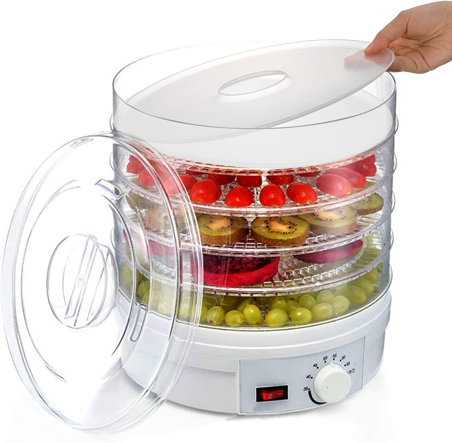 6 Pack Fruit Roll Sheets, Round Plastic Dehydrator Sheets with Edges, Reusable Dryer Mats for Fruit Leather, Meat