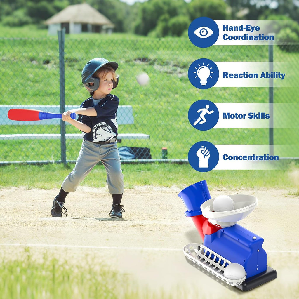 Baseball Pitching Machine Toy for Kids Ages 6+ Automatic Launcher