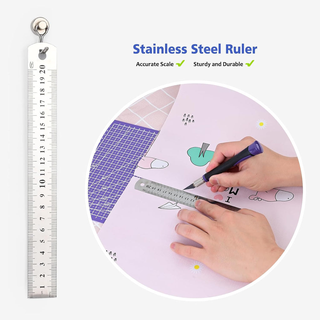 Exacto Knife Set Utility Craft Precision Hobby Knife Tool with Cutting Mat,6 inch Vinyl Squeegee, Steel Ruler, for