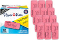 Erasers, Pink Pearl, 12 Count - Latex Free and Smudge Resistant, Back to School, Teacher Supplies