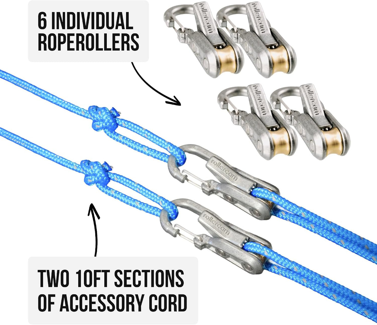 Original Rope Tensioner with Reflective Cord & Case, 6 Pack
