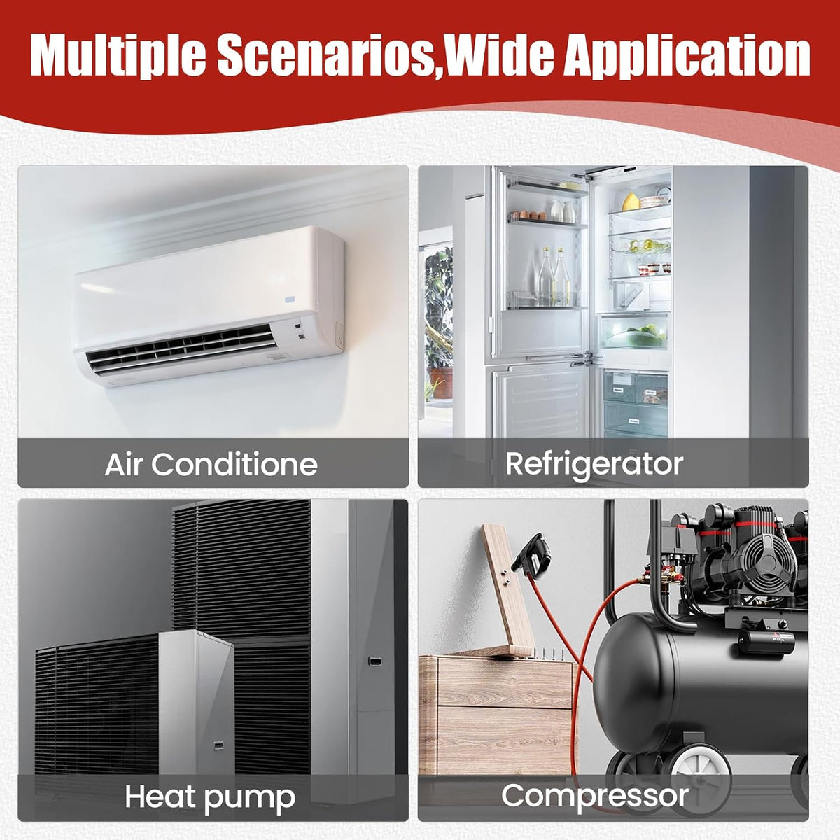 50+5 uF 50/5 MFD ±5% 370/440V CBB65 UL Certified Round Start Capacitor, Dual Run Capacitor for AC Compressor and Fan Motor, Replacement for Air Conditioner Condenser or Heat Pump Systems