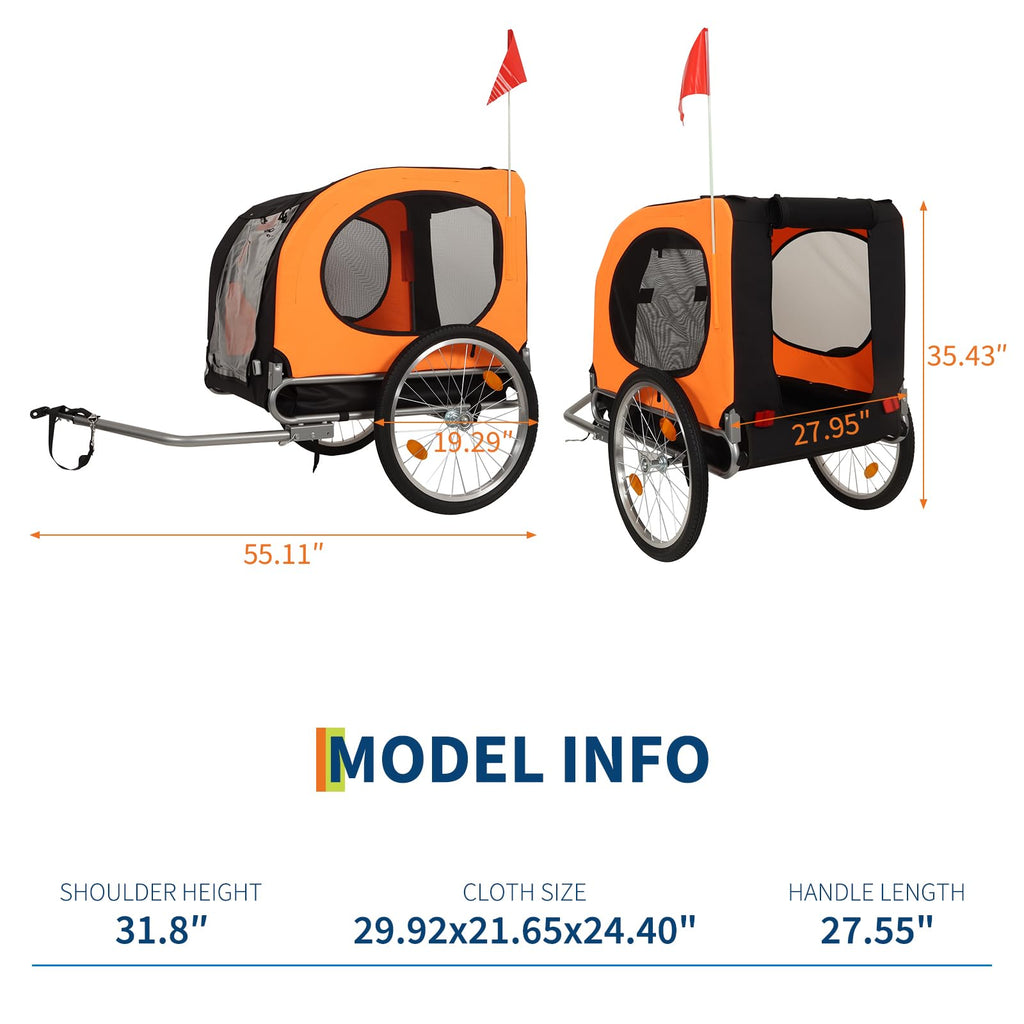 Large Dog Bike Trailer,Jogging Stroller,16" Wheels