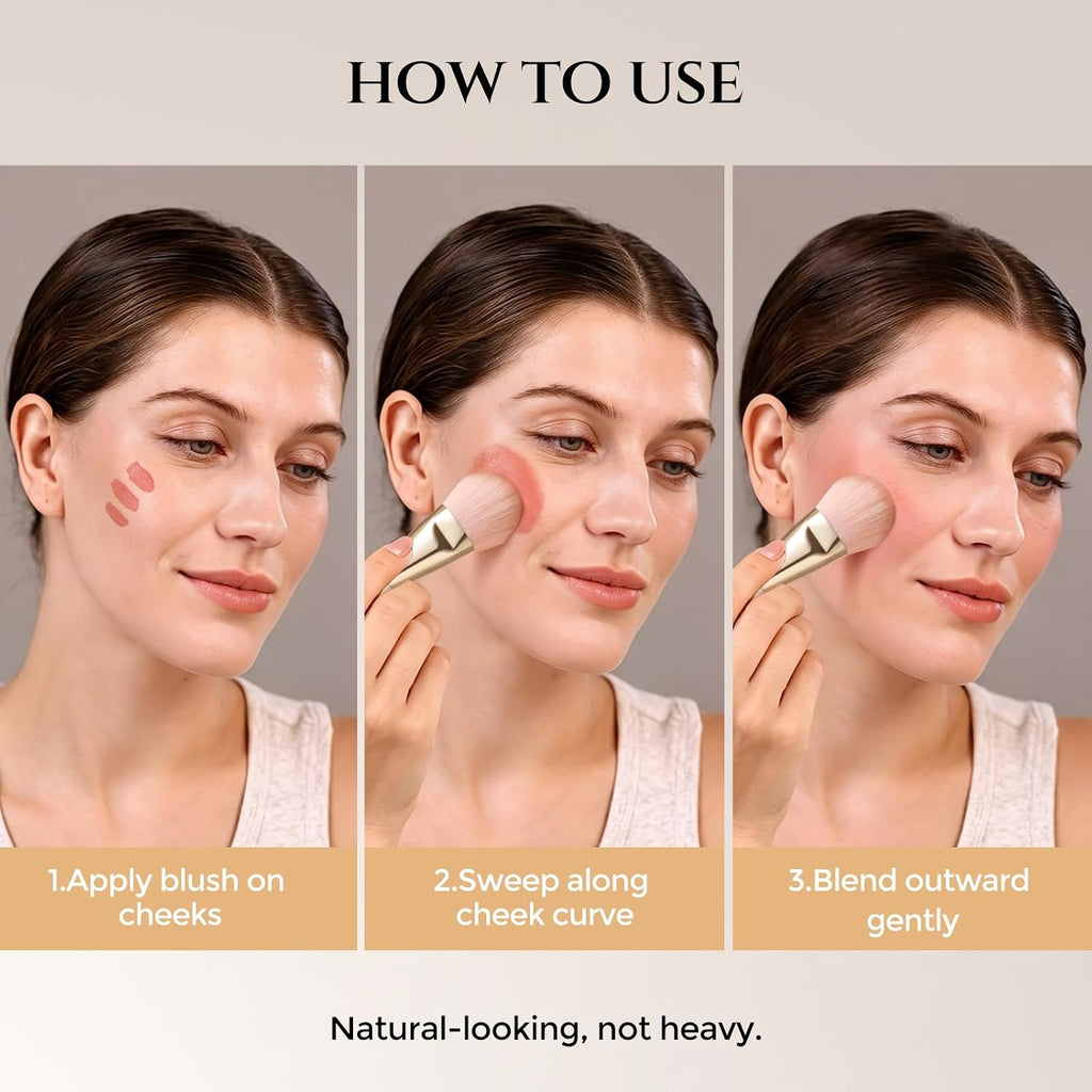 Liquid Blush Brush for Cheeks Makeup, Angled Foundation Brush