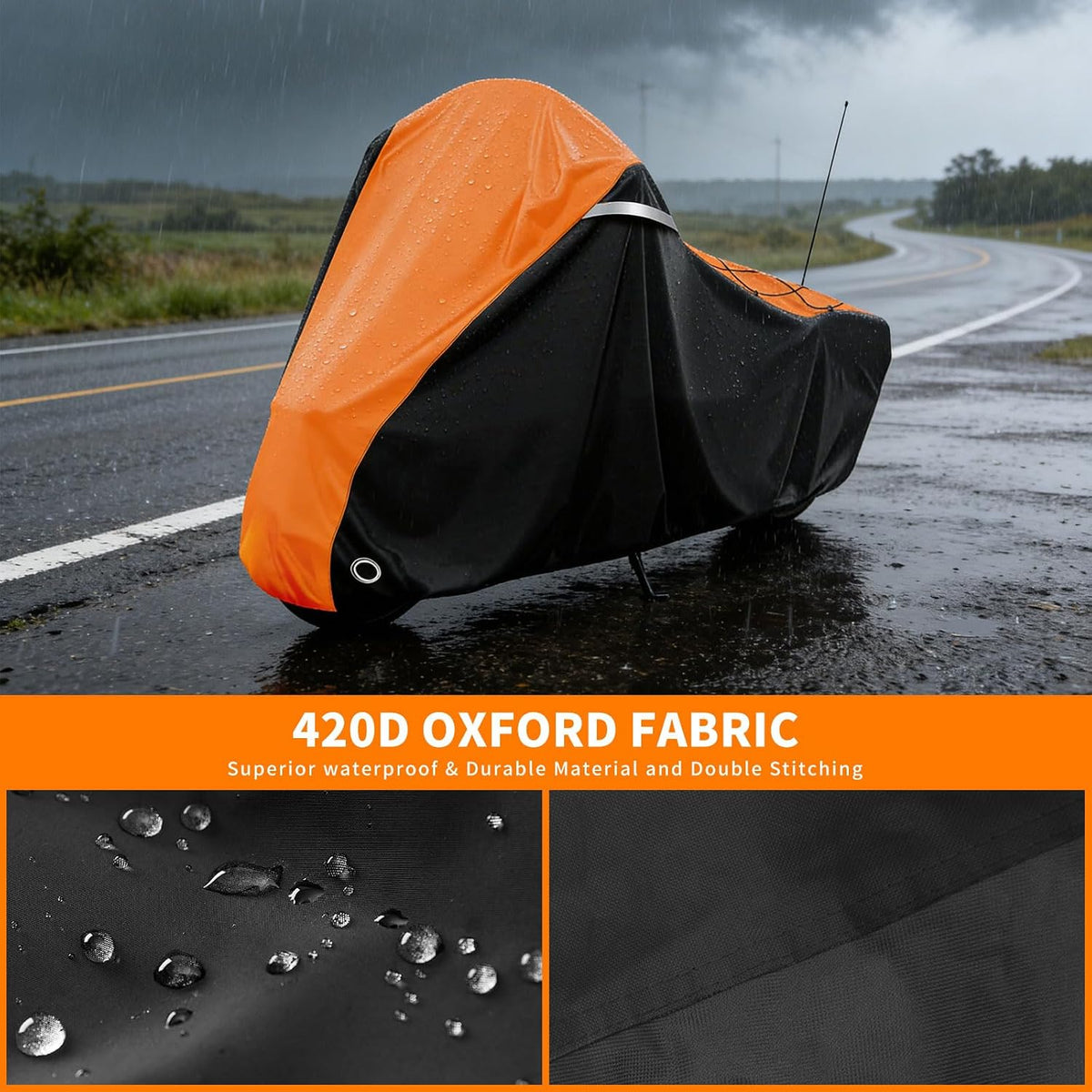 Motorcycle Cover 420D Waterproof Touring Side Box Cover