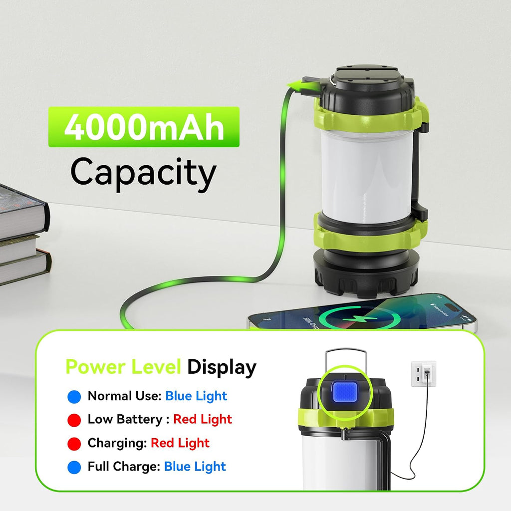 Rechargeable Flashlight, 6 Modes Camping Flashlight LED Camping Lantern for Power Outage, Flashlight for Home