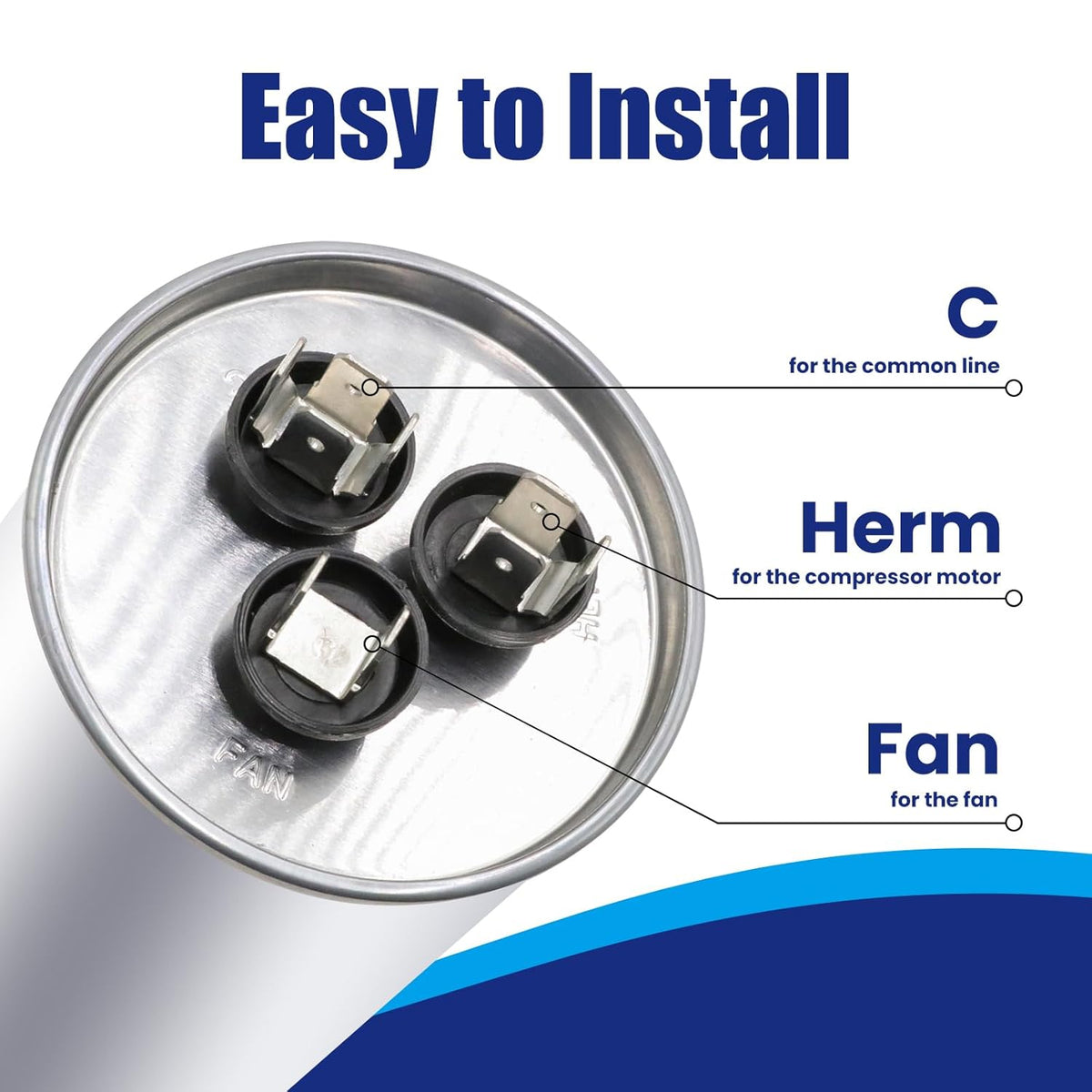 45+10 uF 45/10 MFD ±5% 370V/440VAC Dual Run Start Capacitor CBB65 Works for AC Unit Fan Motor Start or Heat Pump or Condenser Straight Cool