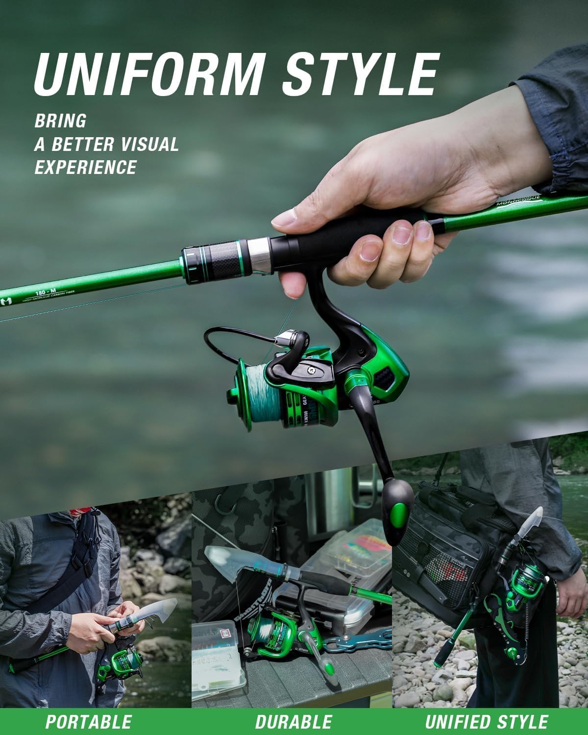 Telescopic Fishing Rod and Reel Combo,Spinning Travel Kit | Graphite Telescopic Fishing Rod,Collapsible Fishing Pole