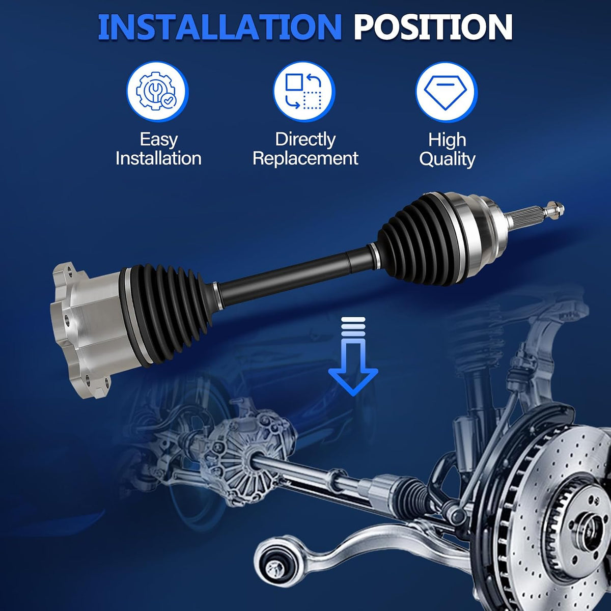 Maxfavor CV Axle Front Fit for 2007-2020 Chevy Silverado 1500 Tahoe