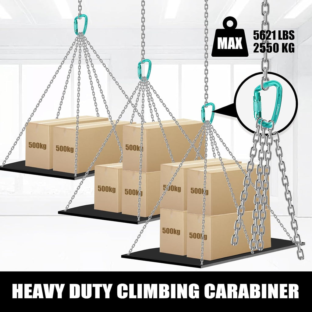 Auto Locking Carabiners 24KN (Major Load 5400 lbs) Heavy Duty Spring Lock Carabiners, Secure Climbing Carabiner with