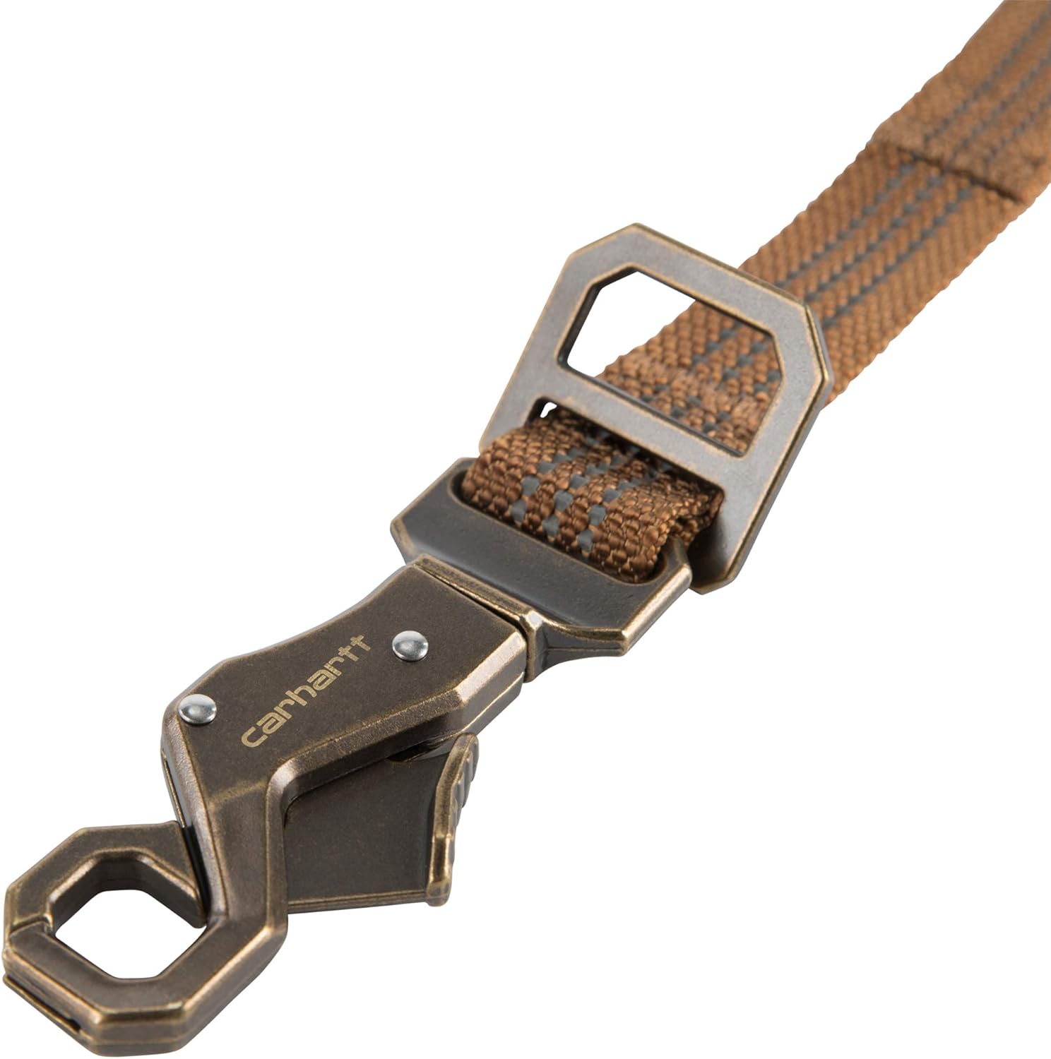 Pet Durable Nylon Webbing Shock Absorbing Leash for Dogs, Reflective Stitching for Visibility, Carhartt Brown (Shock