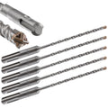 Wensilon 5pcs 5/32" X 8"-6" Cross-Type Double Thread Carbide Drill Bits for Concrete, Brick, Stone, Hammer Drill