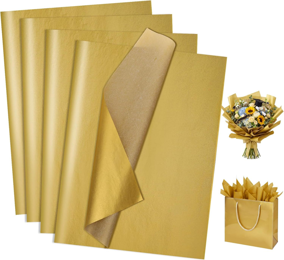 110 Sheets Gold Tissue Paper for Gift Bags Metallic Tissue Paper Bulk