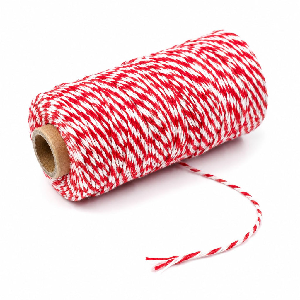 Red and White Bakers Twine, 656 Feet x 1.3mm