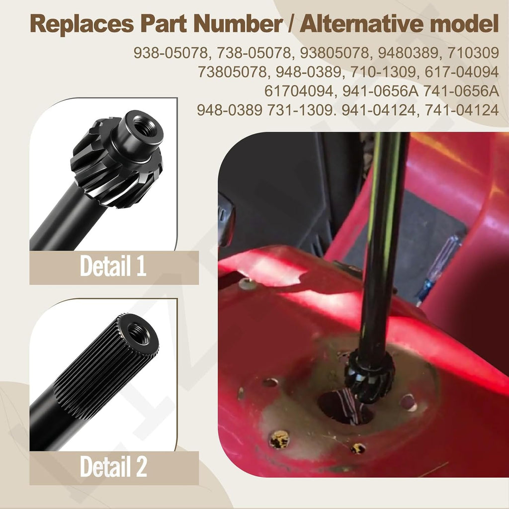 938-05078 Steering Rod Shaft with Bushing & 617-04094 Steering Gear Kit for MTD/Troy-Bilt/Craftsman Lawn Mower