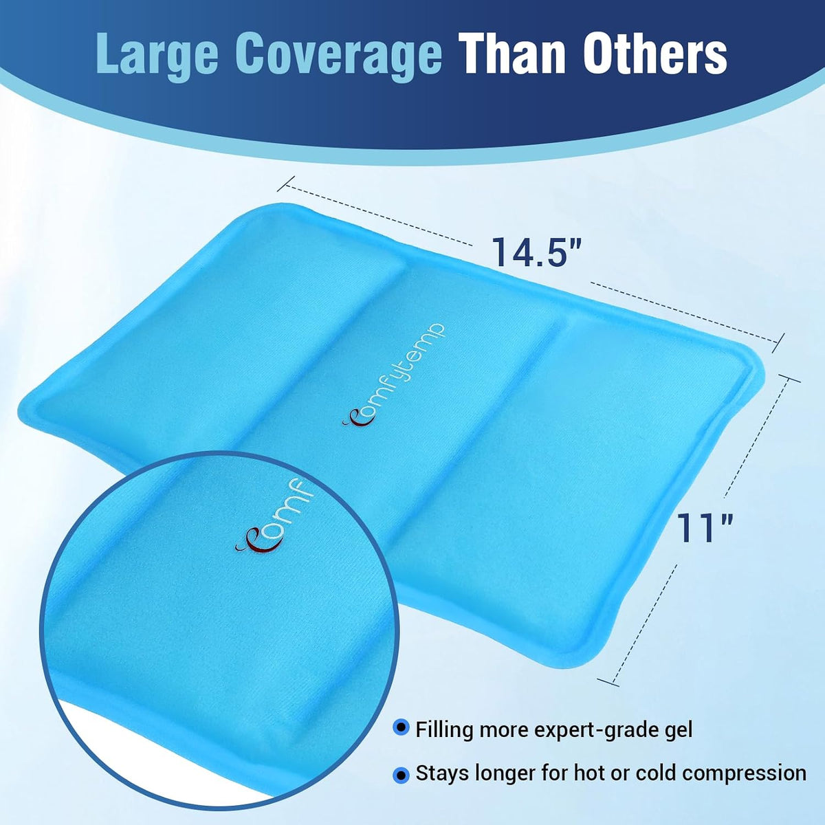 Ice Packs for Injuries Reusable, Large Hot Cold Gel Pack for Body