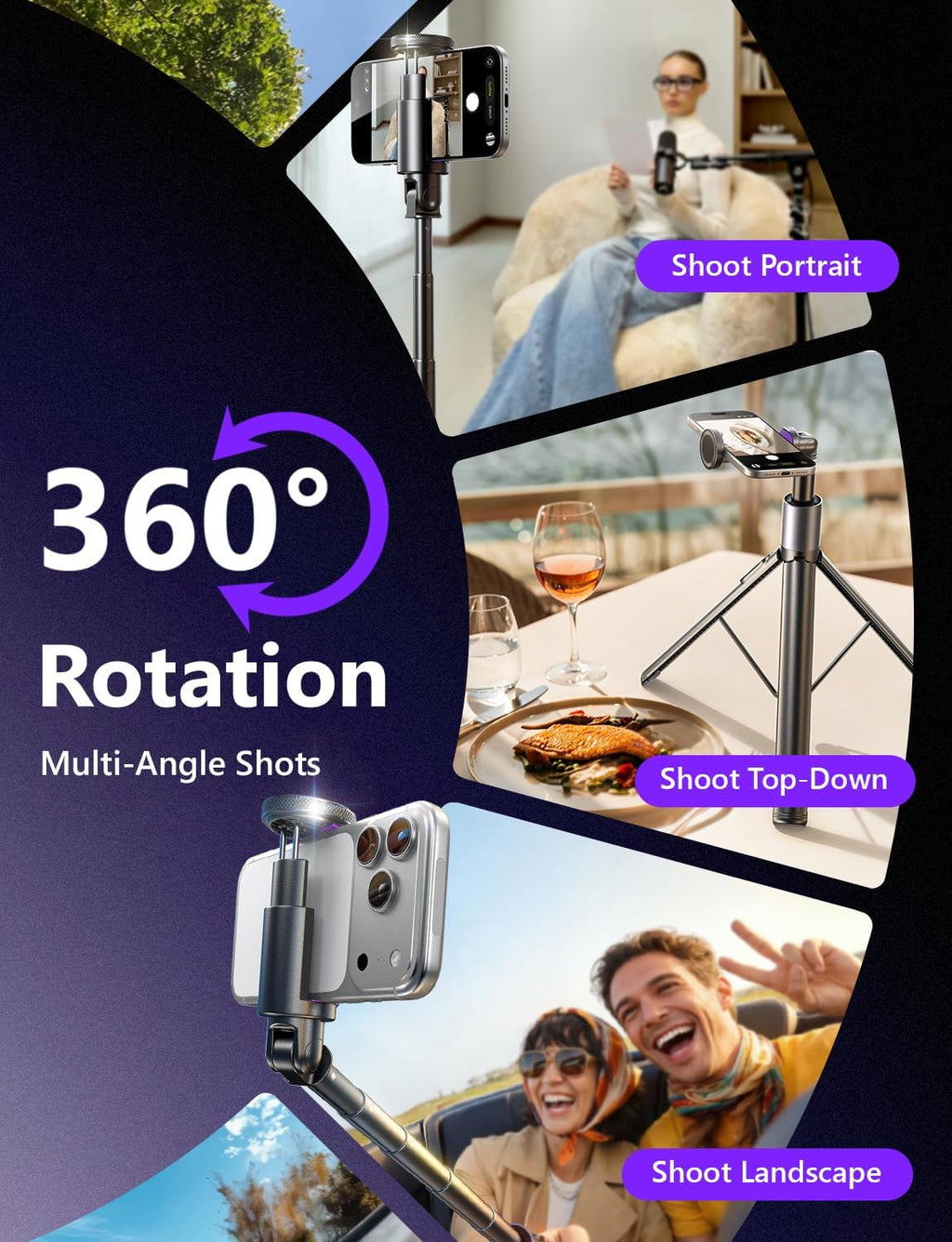 67" Selfie Stick Tripod with Remote for Content Creators | Content creator essentials: 67" phone tripod with remote