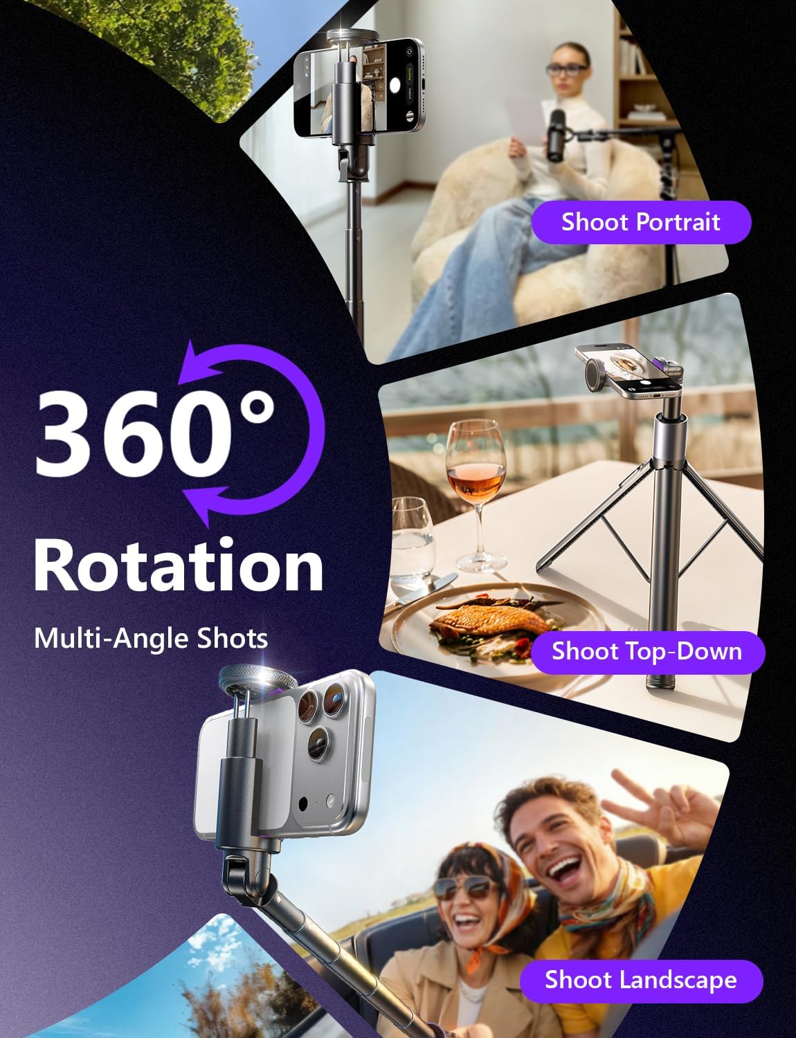 67" Selfie Stick Tripod with Remote for Content Creators | Content creator essentials: 67" phone tripod with remote