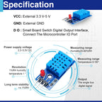 3 Sets Digital Temperature & Humidity Sensor Modules, Compatible with DHT11