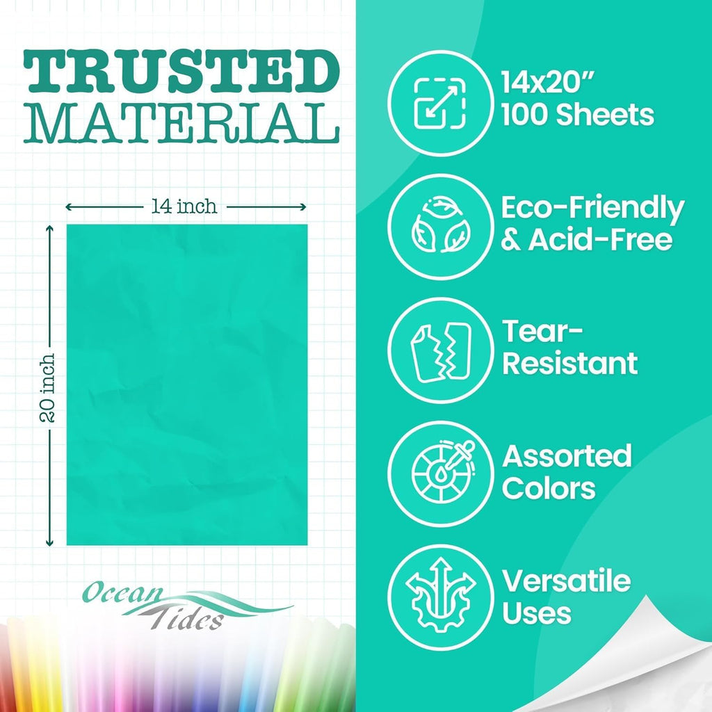 Tissue Paper for Gift Bags - 25 Colors 200 Sheets 20x30in Wrapping Paper