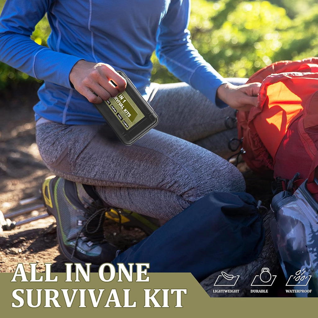 Gifts for Men Fathers Day Dad Husband Boyfriend Him, Survival Kits, 14 in 1 Survival Gear Camping Essentials Cool