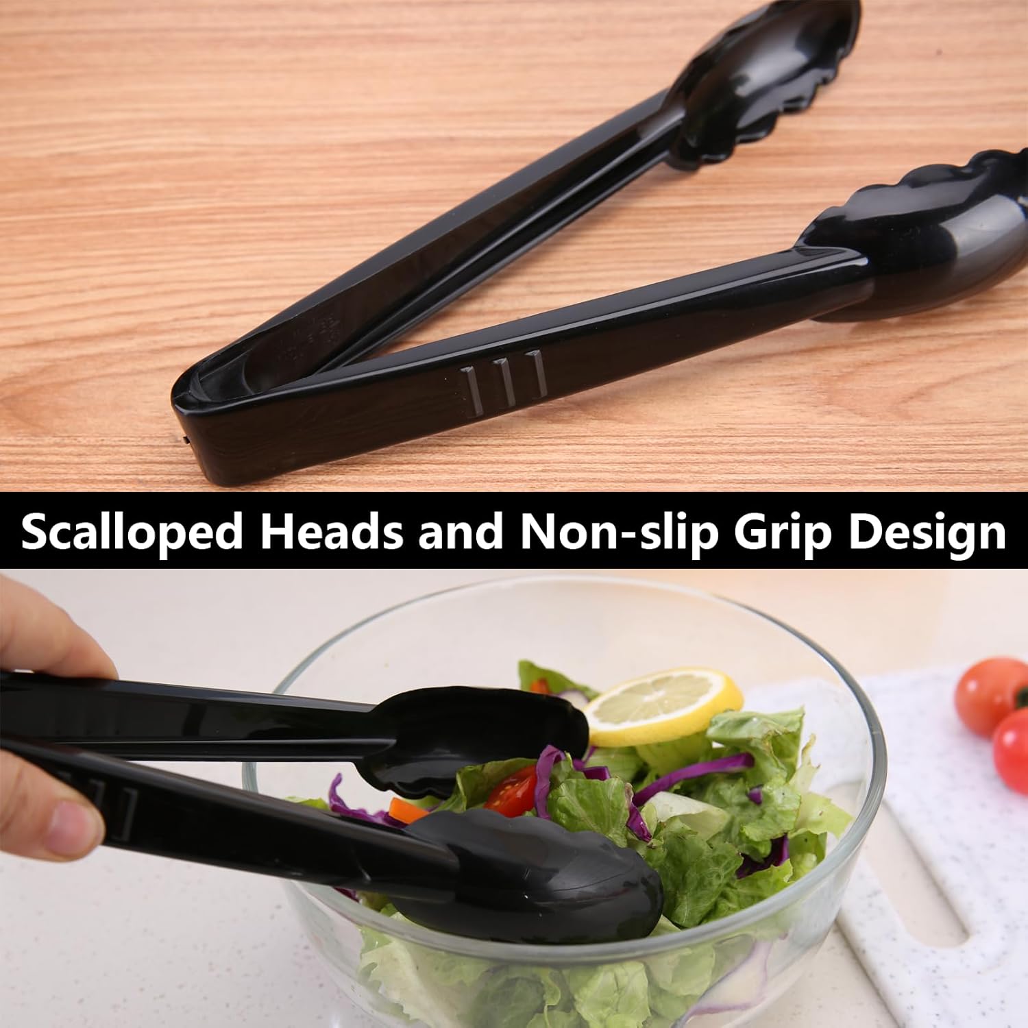 Plastic Serving Tongs Disposable Kitchen Tongs for Food Salad | 9 Inch Heavy Duty, BPA free, 24 Pcs, Perfect for