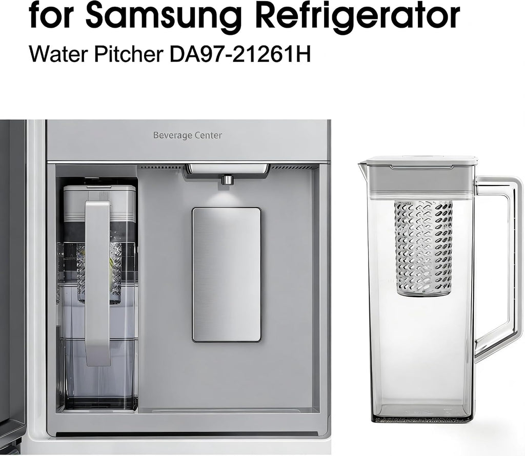 OEM DA97-21261H Water Pitcher Assembly for Samsung Refrigerator Replaces DA97-21261K