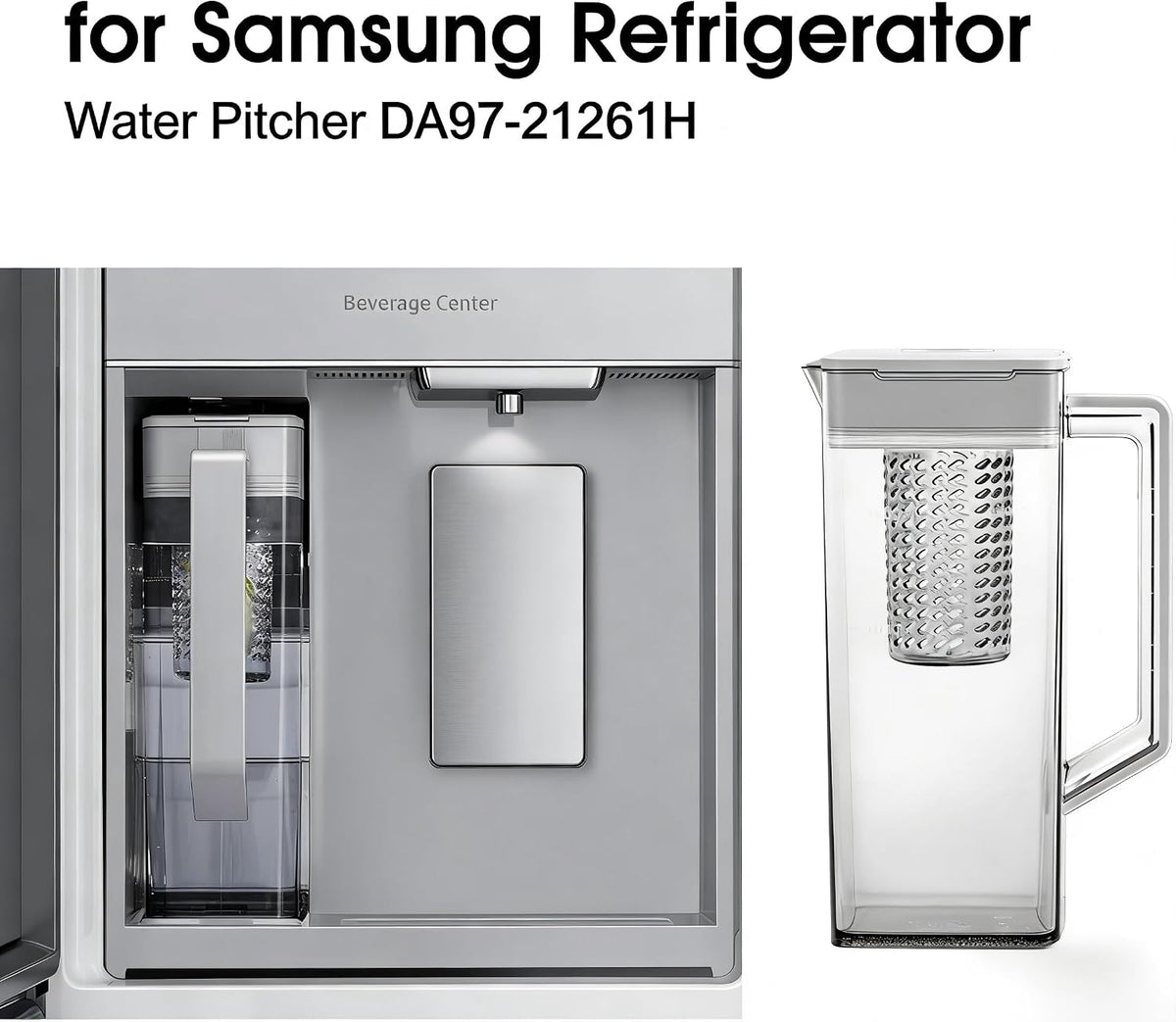 OEM DA97-21261H Water Pitcher Assembly for Samsung Refrigerator Replaces DA97-21261K