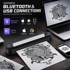Tattoo Stencil Printer, Bluetooth Thermal Printer with Save Custom Templates, Multi Sizes ≤ A4, Tattoo Transfer