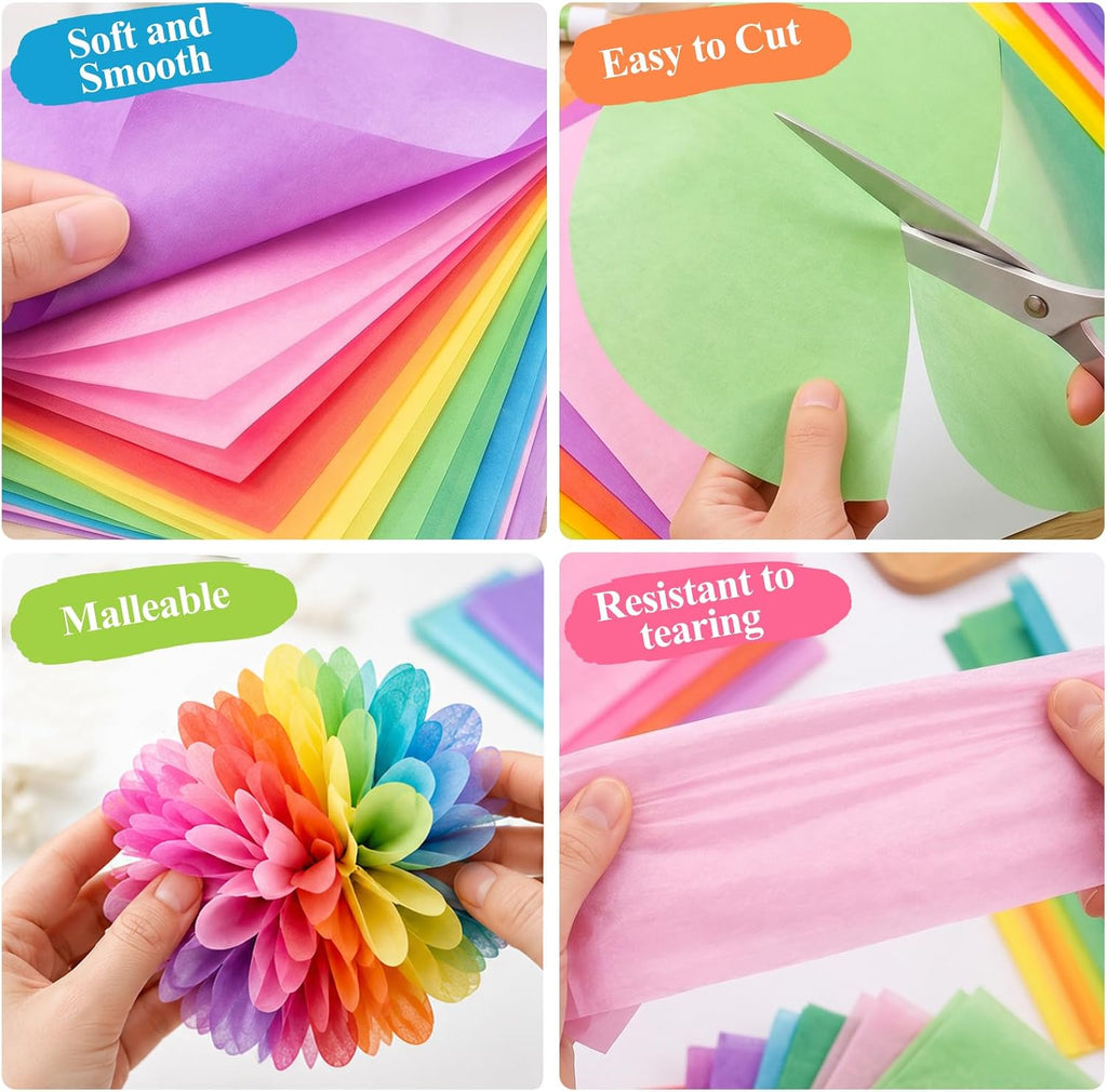 Tissue Paper 320 Sheets, 14 X 10 inch 40 Colors for Gift Bags