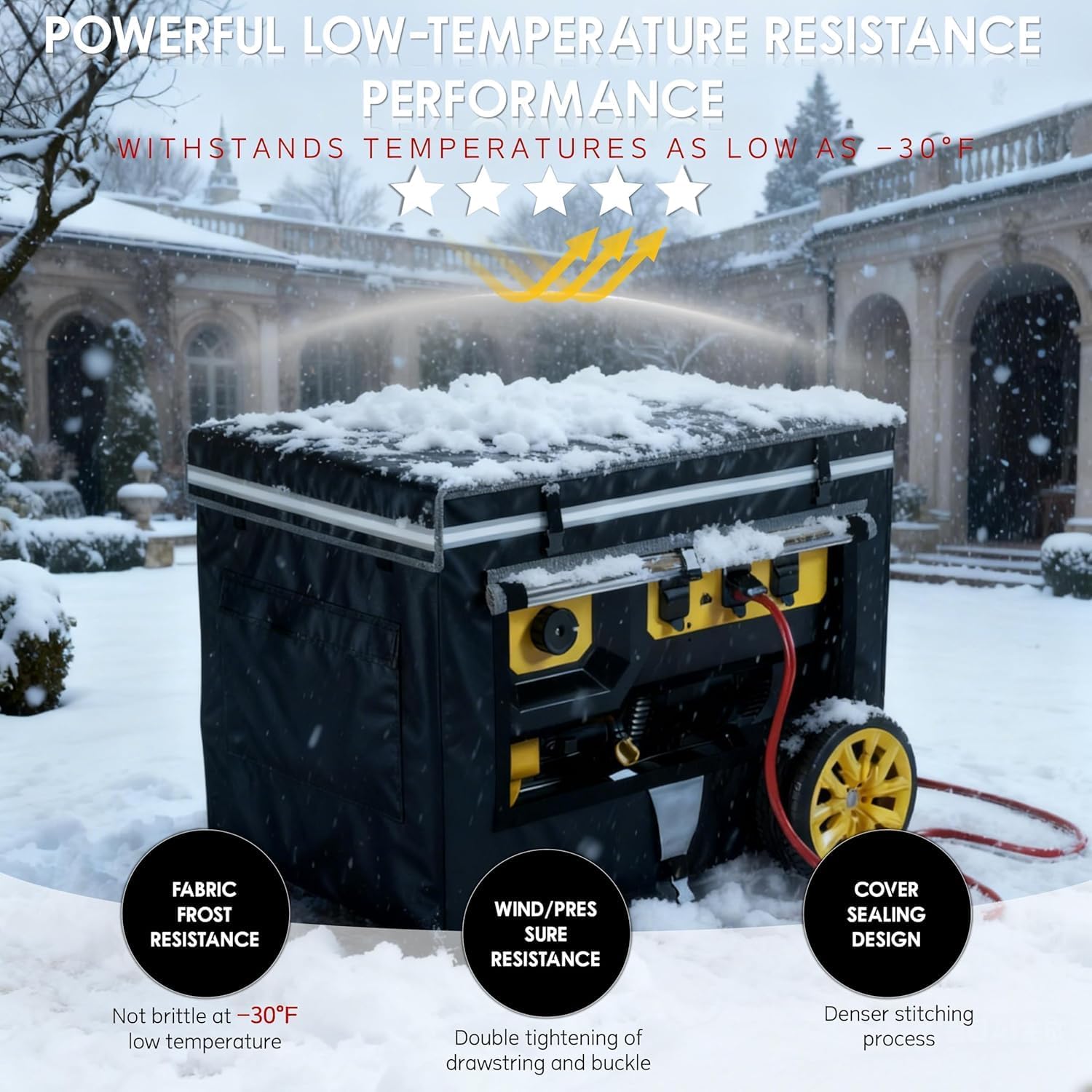 Generator Cover with Top Opening for Refueling, 1680D Waterproof Heavy Duty Generator Cover While Running, 32x24x24