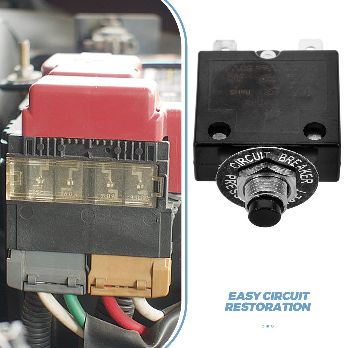 50v Dc Button Circuit Breaker Manual Reset Motor Overload Protector