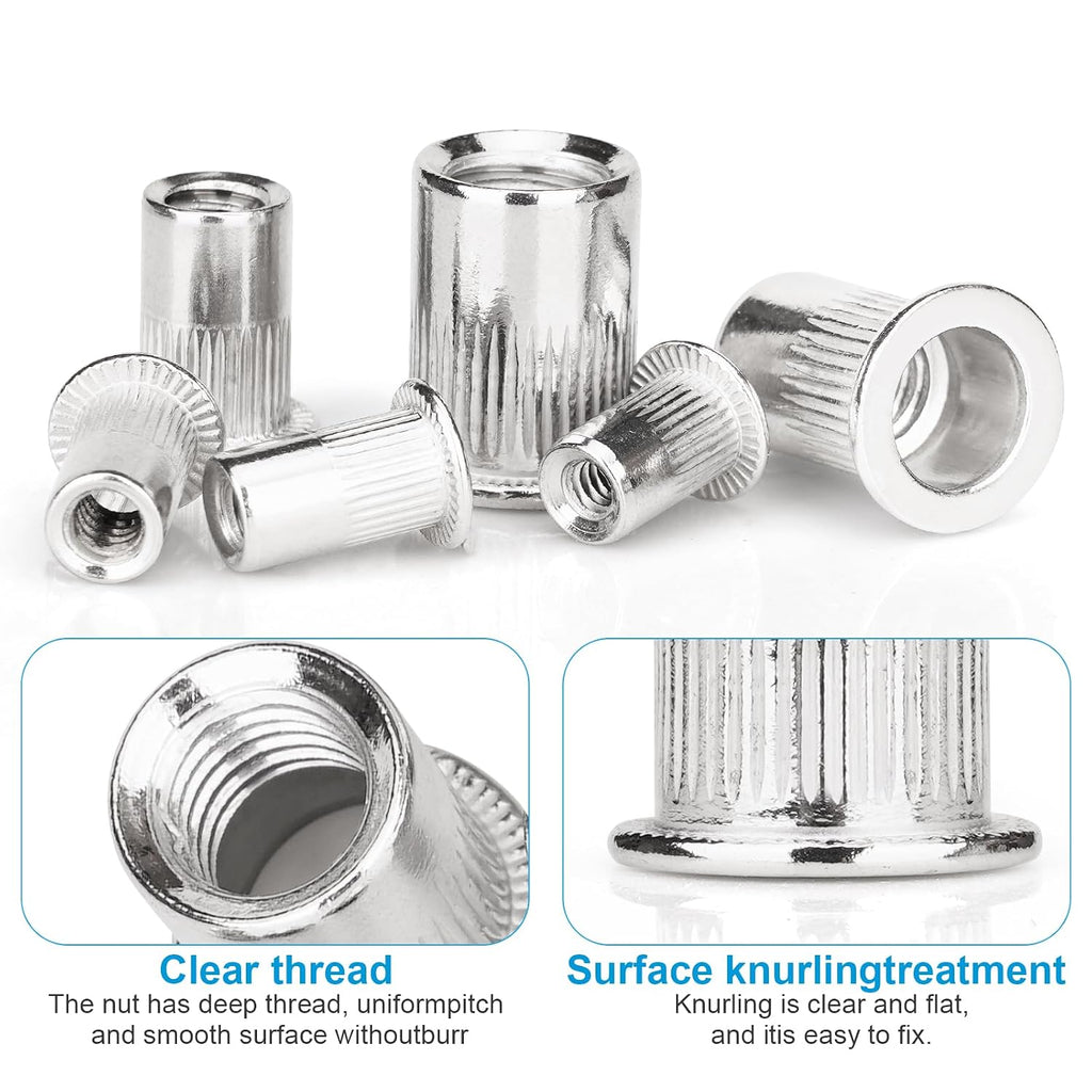 #8-32 UNC Rivet Nut, 100Pcs 304 Stainless Steel