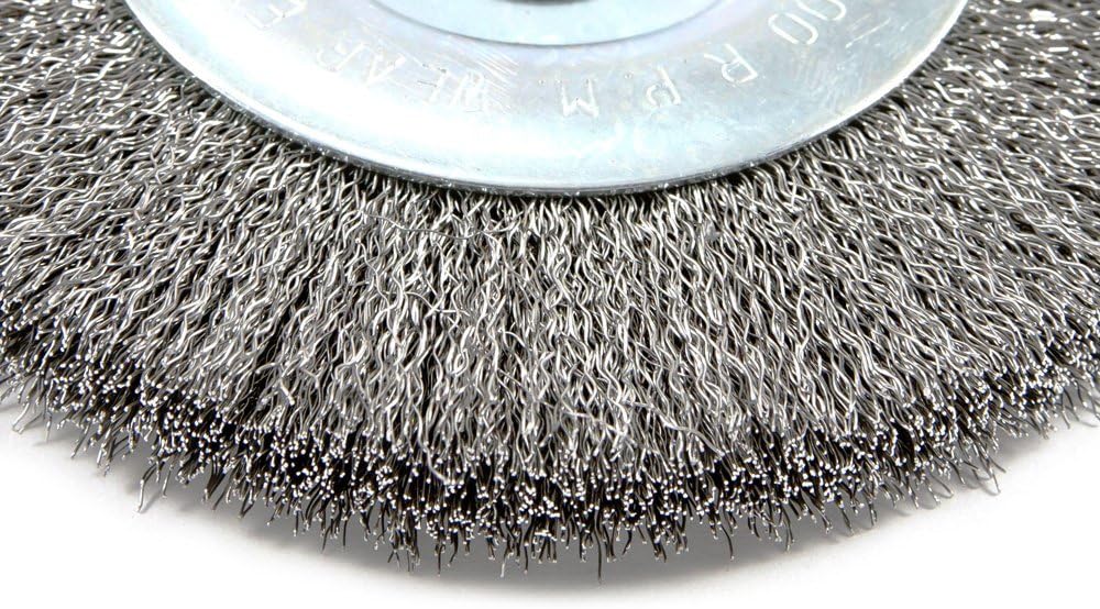 Forney 72744 Wire Wheel Brush, Fine Crimped with 1/2-Inch Arbor, 4-Inch-by-.008-Inch